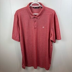 Travis Mathew Zinna Short Sleeve Red Polo Men's XXL Golf Shirt Pickleball